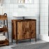Armario de lavabo baño madera ingeniería envejecida 60x30x60