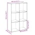 Librería divisora madera de ingeniería negra 69,5x29x103,5