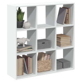 Librería divisora madera ingeniería blanca 102x29x103,5