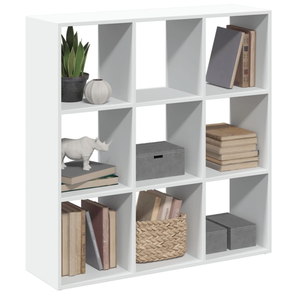 Librería divisora madera ingeniería blanca 102x29x103,5