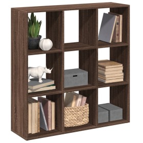 Librería divisora madera marrón roble 102x29x103,5
