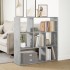 Librería divisora madera gris hormigón 102x29x103,5