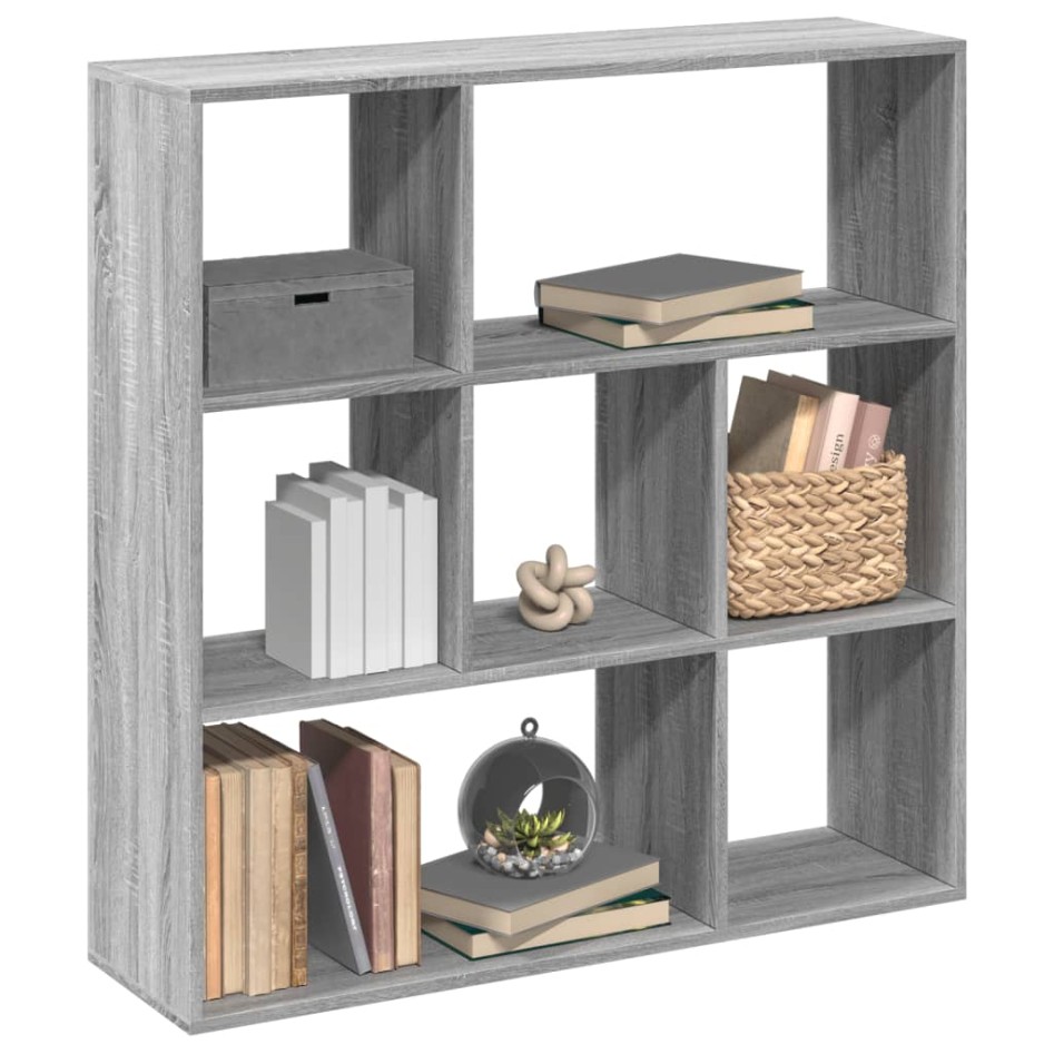 Librería divisor madera ingeniería gris Sonoma 102x29x103,5