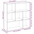 Librería divisor madera ingeniería gris Sonoma 102x29x103,5