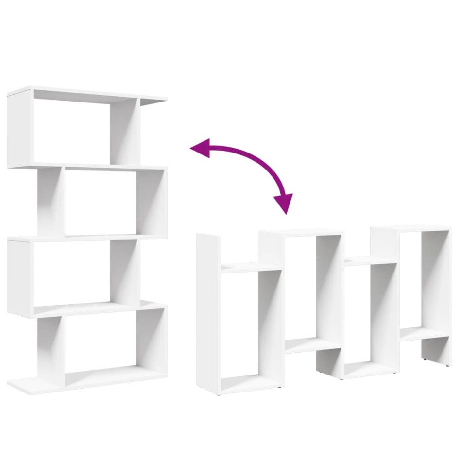 Librería divisor 4 niveles madera ingeniería blanco