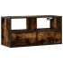 Mueble TV metal y madera contrachapada roble humo 80x31x39,5