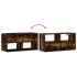 Mueble TV metal y madera contrachapada roble humo 80x31x39,5