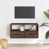 Mueble TV madera ingeniería y metal marrón roble 80x31x39,5