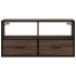 Mueble TV madera ingeniería y metal marrón roble 80x31x39,5