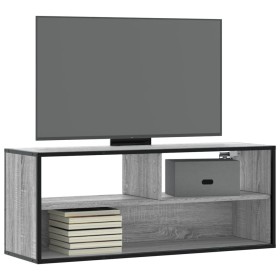 Mueble de TV madera y metal roble ahumado 100x31x39,5