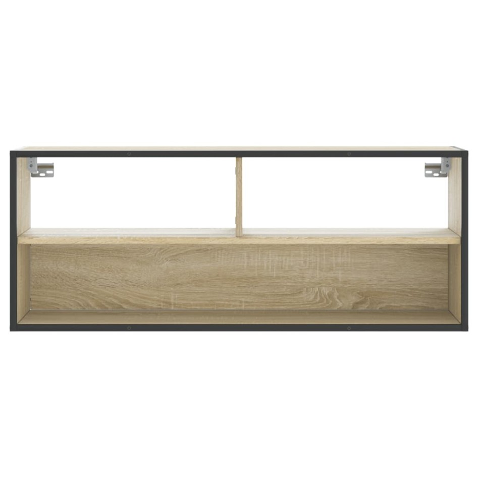 Mueble TV madera ingeniería y metal roble Sonoma 100x31x39,5