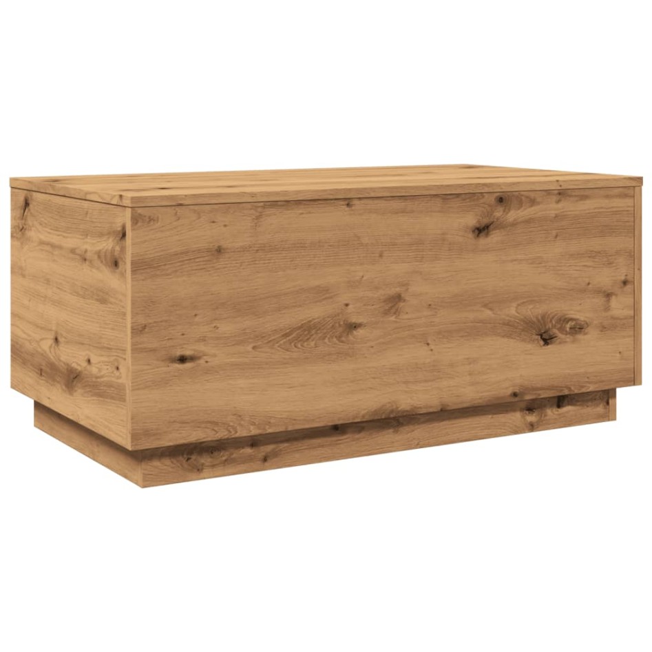 Mesa de centro con luces LED roble artisan 90x50x40