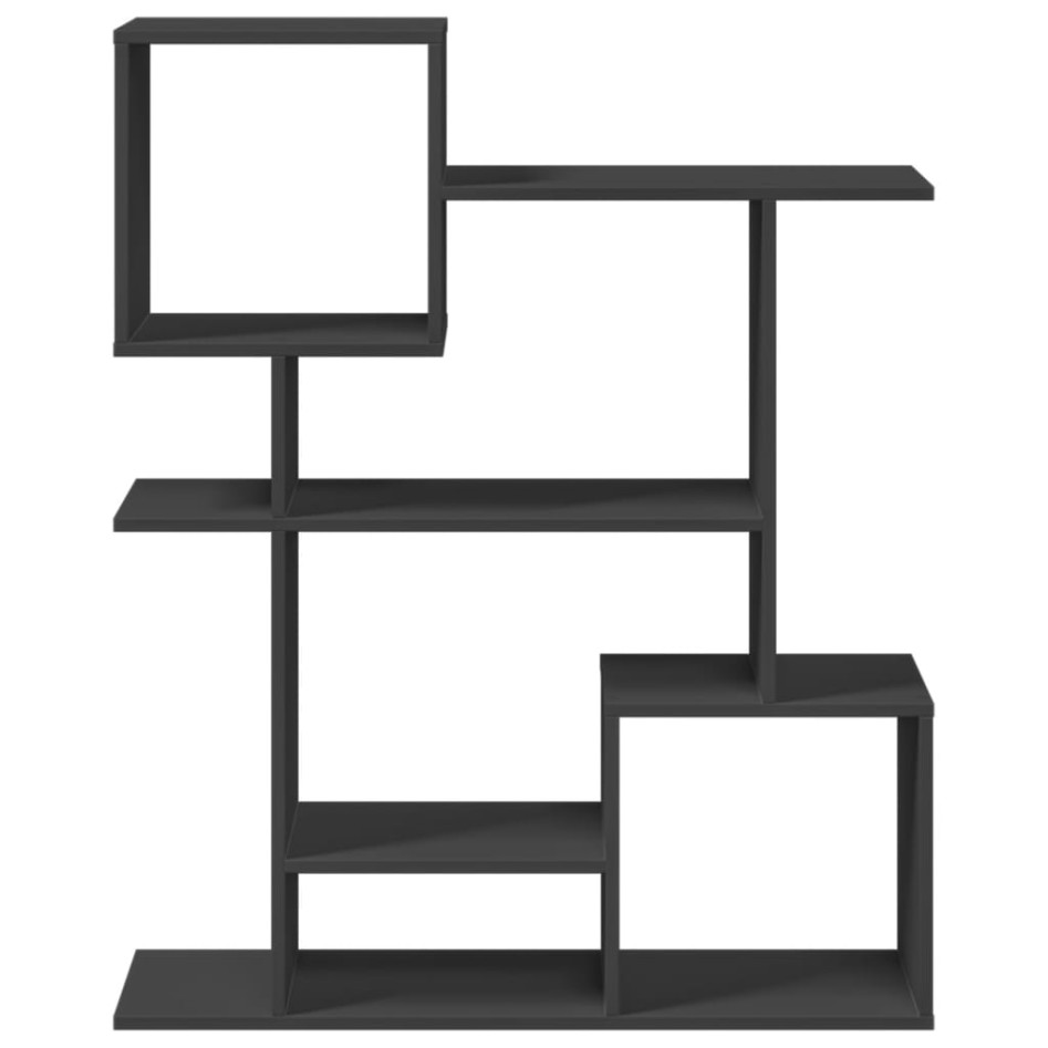 Librería divisora madera de ingeniería negra 92x29x112