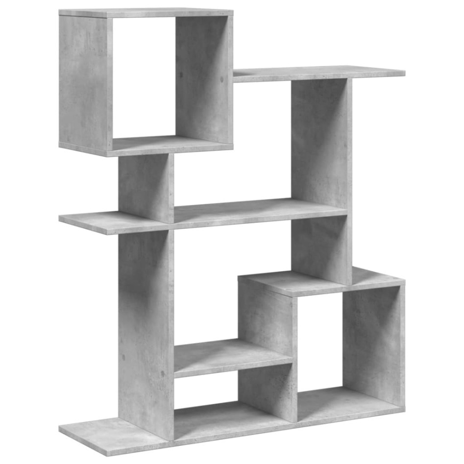 Librería divisora madera ingeniería gris hormigón 92x29x112
