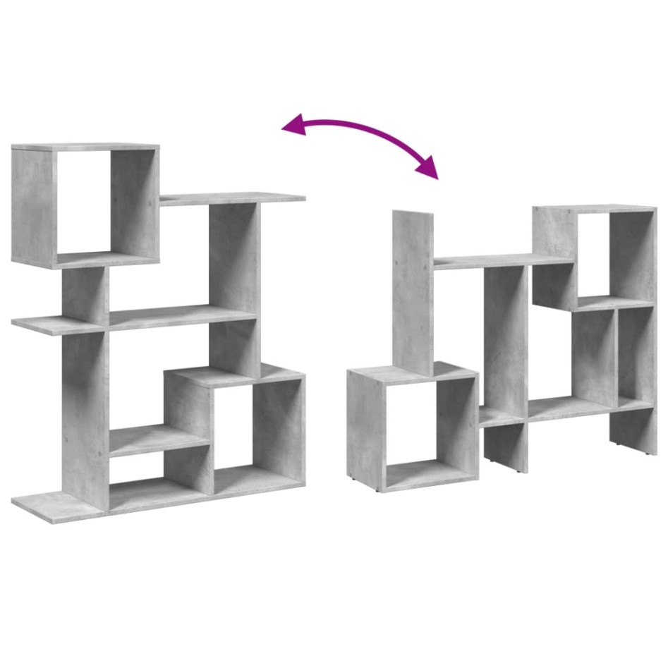 Librería divisora madera ingeniería gris hormigón 92x29x112