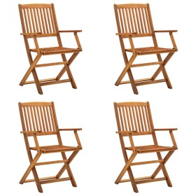 Sillas de jardín plegables 4 unidades madera maciza de