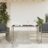 Mesa de jardín superficie de vidrio ratán PE gris 115x54x74