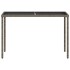 Mesa de jardín superficie de vidrio ratán PE gris 115x54x74
