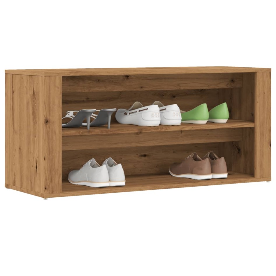 Mueble zapatero madera de ingeniería roble artisan 100x35x45