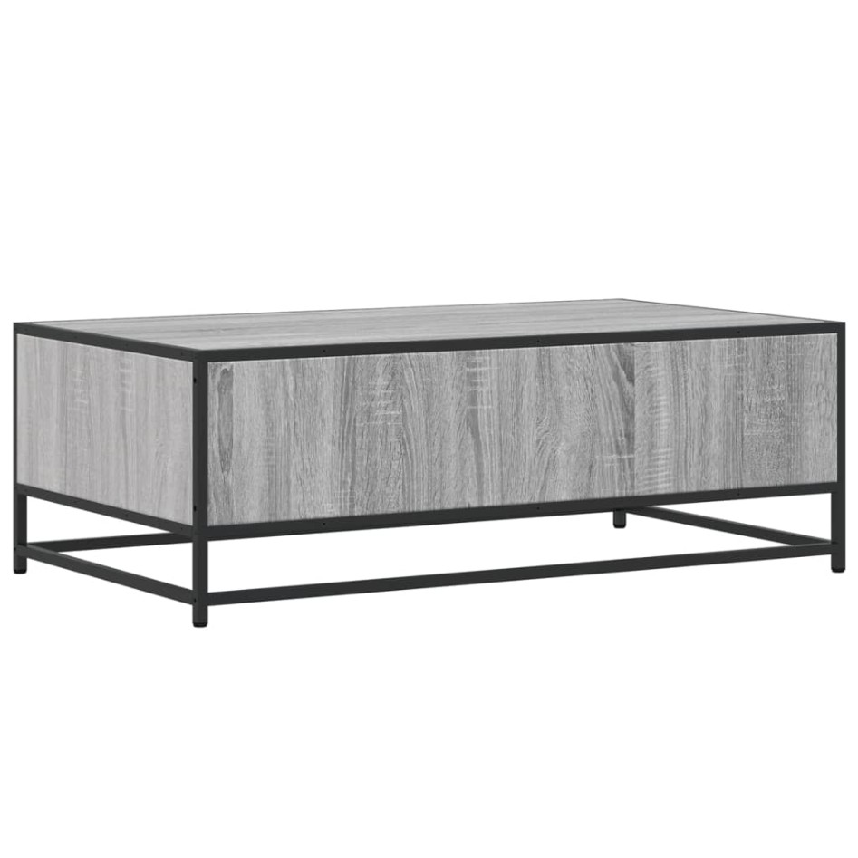 Mesa de centro madera ingeniería metal gris Sonoma 100x57x35