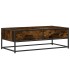 Mesa de centro madera ingeniería metal roble humo 100x50x35