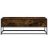 Mesa de centro madera ingeniería metal roble humo 100x50x35