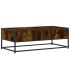 Mesa de centro madera ingeniería metal roble humo 100x50x35