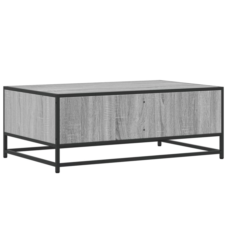 Mesa de centro madera ingeniería metal gris Sonoma 90x57x35