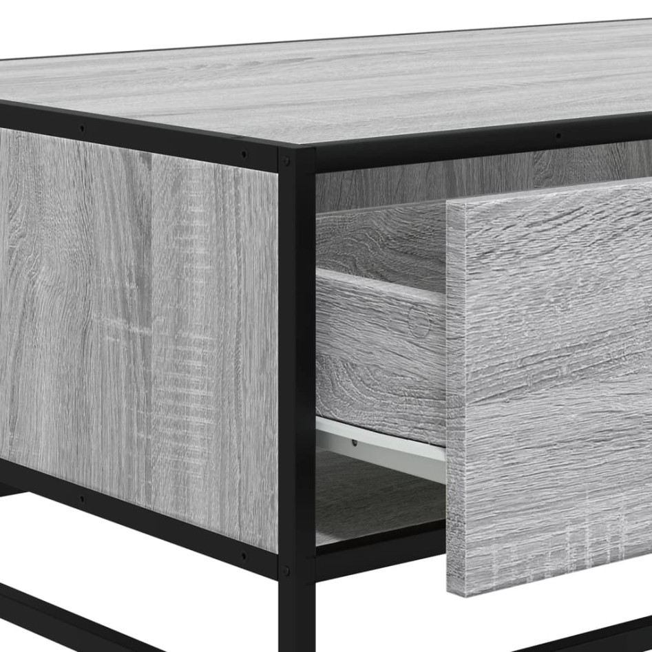 Mesa de centro madera ingeniería metal gris Sonoma 90x57x35