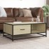Mesa de centro madera ingeniería metal roble Sonoma 90x57x35