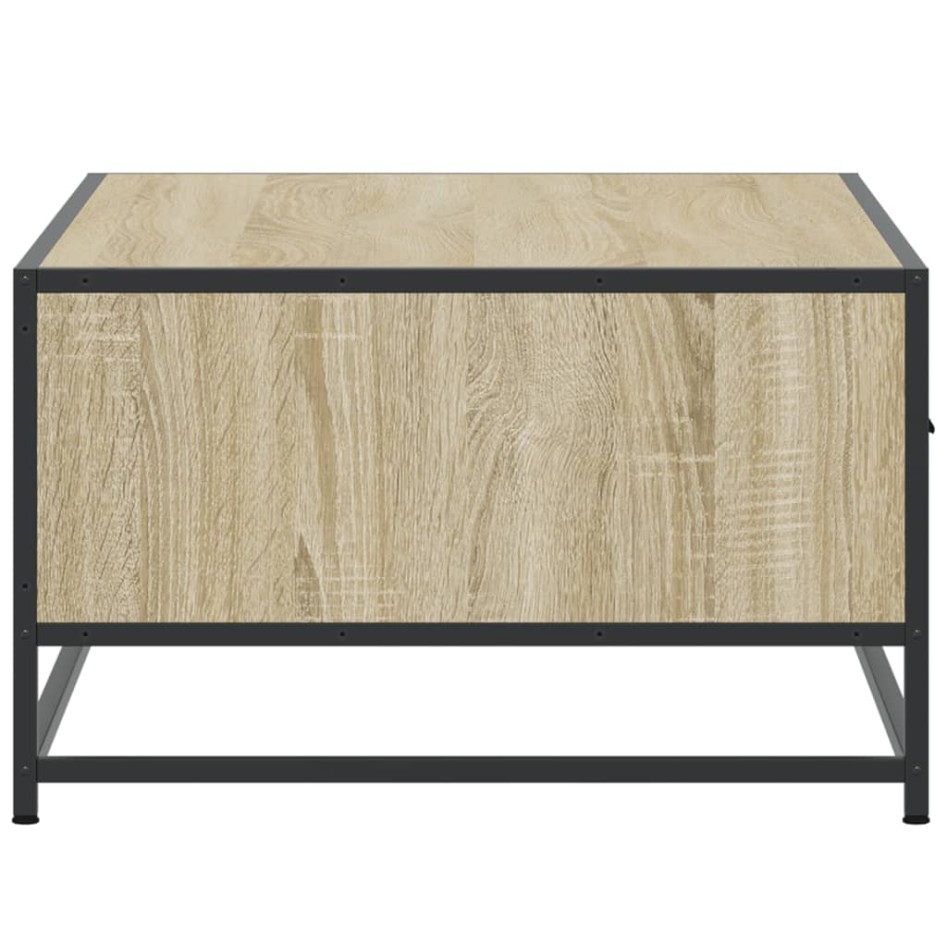 Mesa de centro madera ingeniería metal roble Sonoma 90x57x35