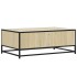 Mesa de centro madera ingeniería metal roble Sonoma 90x57x35