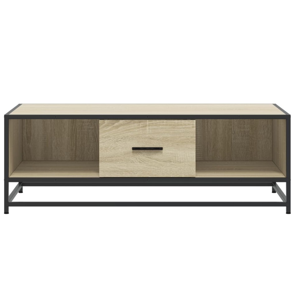 Mesa de centro madera ingeniería metal roble Sonoma