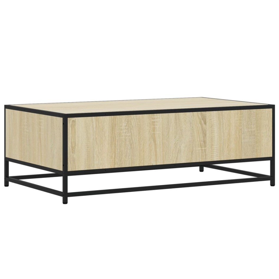 Mesa de centro madera ingeniería metal roble Sonoma