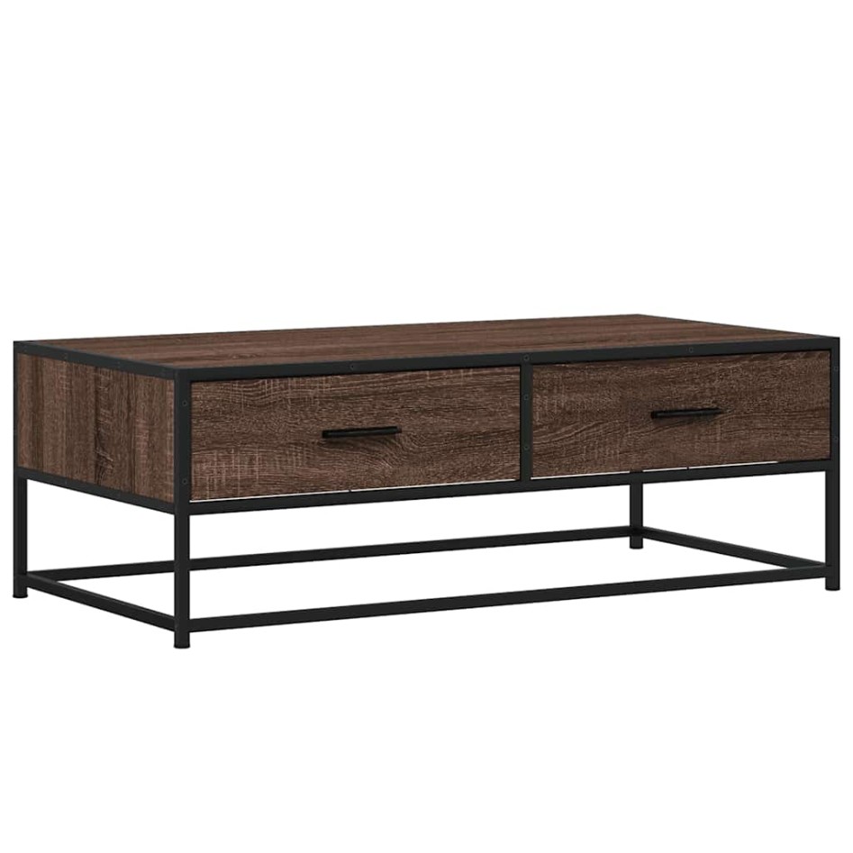 Mesa de centro madera ingeniería metal marrón 100x50x35