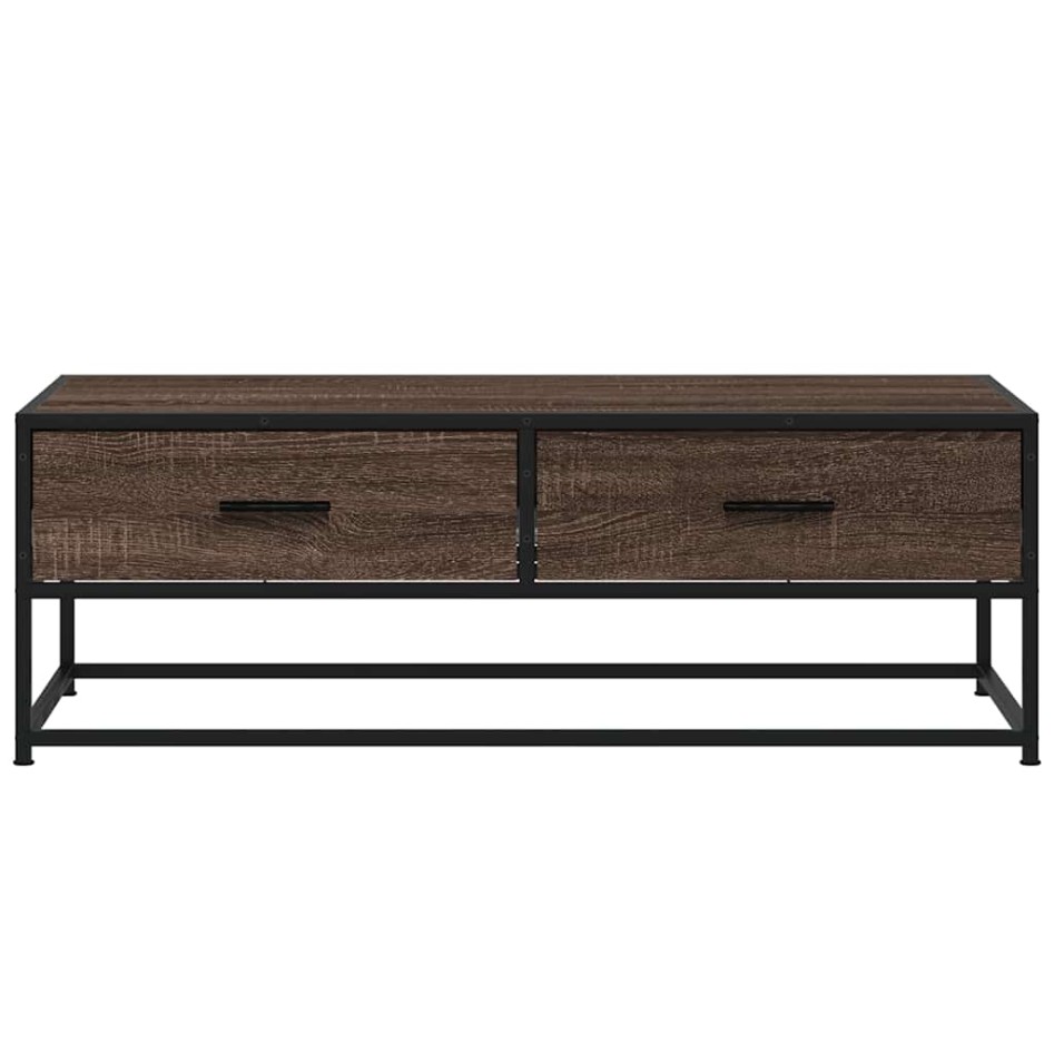 Mesa de centro madera ingeniería metal marrón 100x50x35