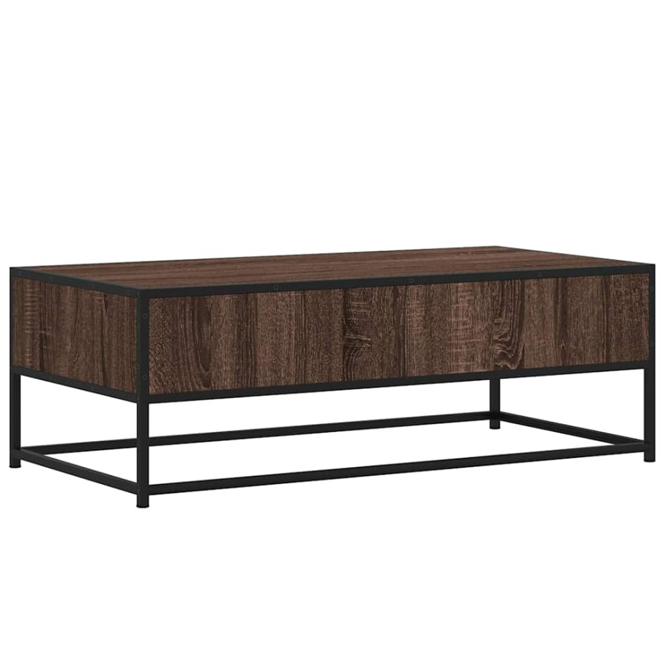 Mesa de centro madera ingeniería metal marrón 100x50x35