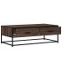 Mesa de centro madera ingeniería metal marrón 100x50x35