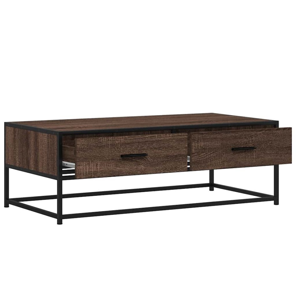 Mesa de centro madera ingeniería metal marrón 100x50x35