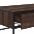Mesa de centro madera ingeniería metal marrón 100x50x35