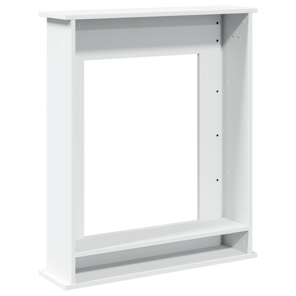 Borde de chimenea madera de ingeniería blanco 75x20x87,5