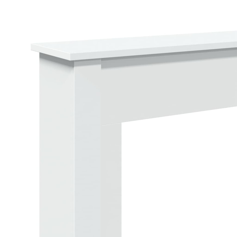 Borde de chimenea madera de ingeniería blanco 75x20x87,5