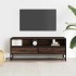 Mueble TV metal y madera ingeniería marrón roble 100x34,5x40