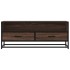 Mueble TV metal y madera ingeniería marrón roble 100x34,5x40