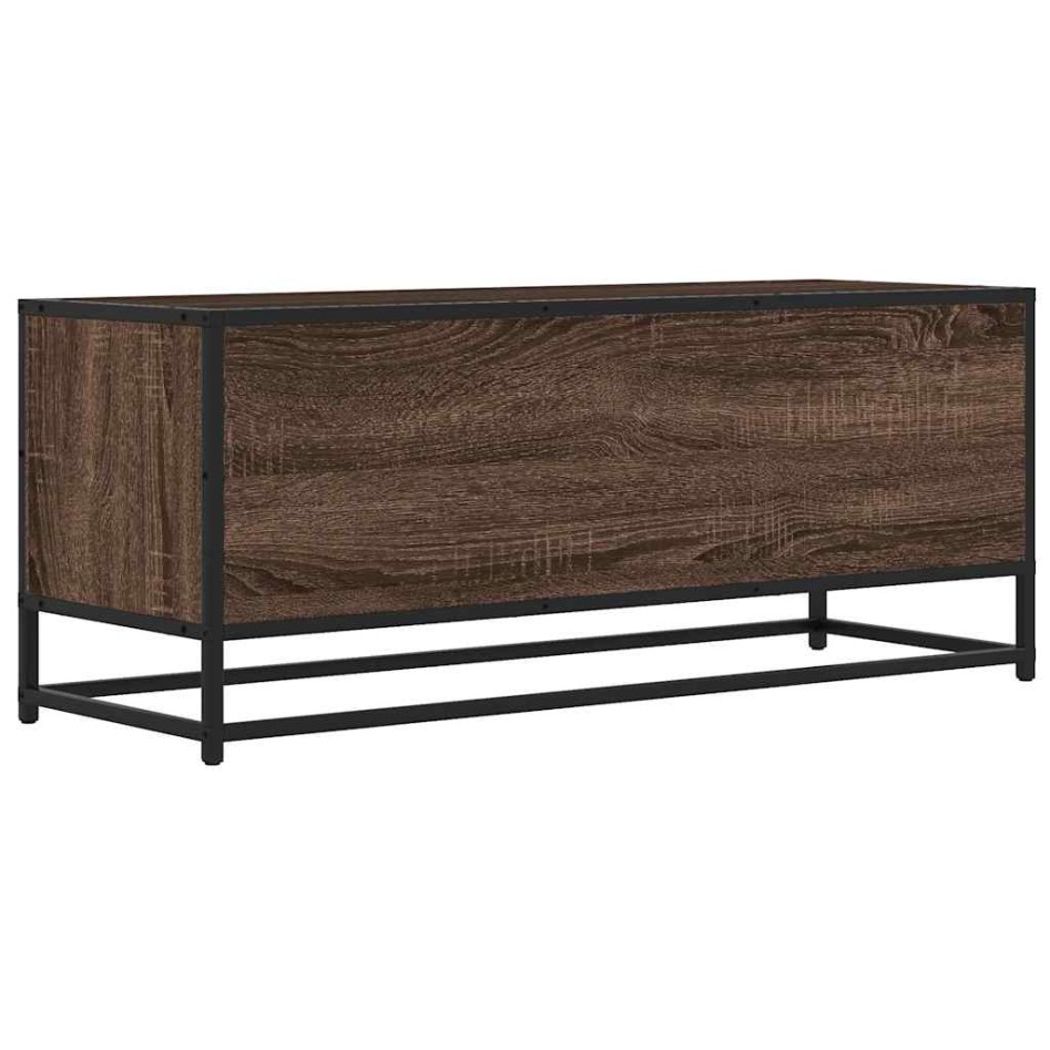 Mueble TV metal y madera ingeniería marrón roble 100x34,5x40