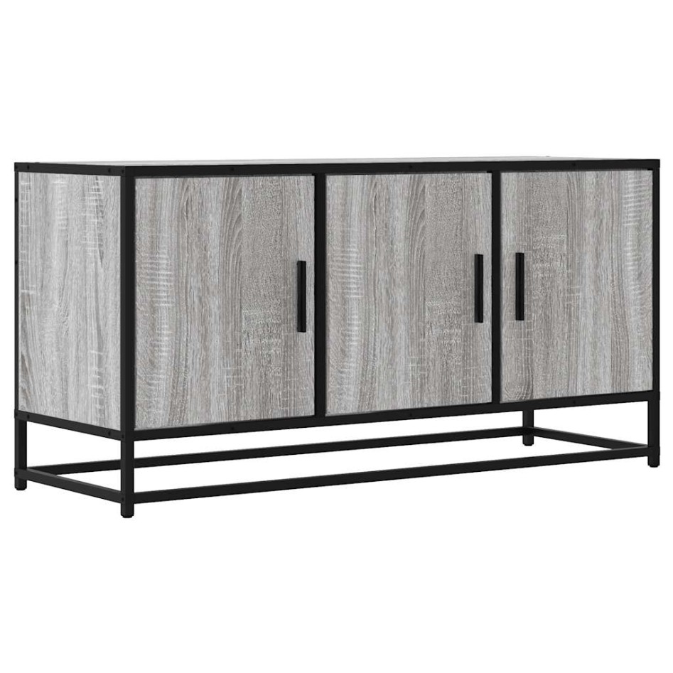 Mueble TV madera ingeniería y metal gris Sonoma 100x35x50