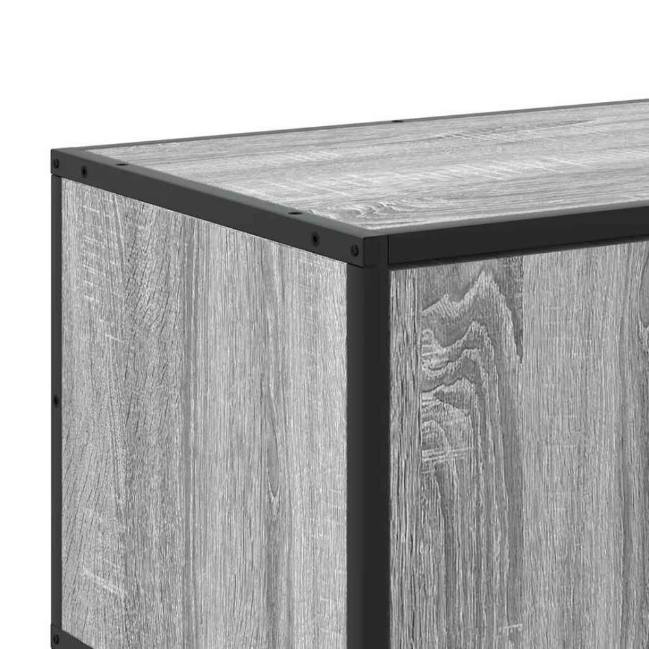 Mueble TV madera ingeniería y metal gris Sonoma 100x35x50