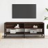 Mueble TV metal y madera ingeniería marrón roble 120,5x40x46