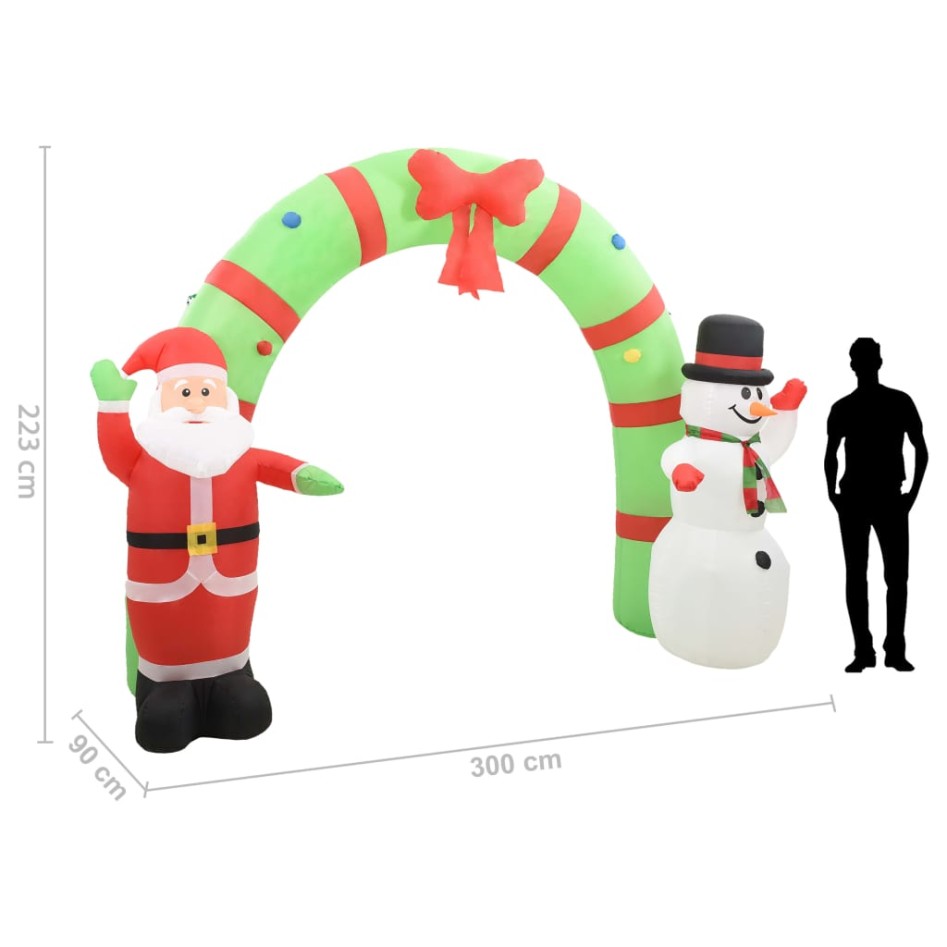 Arco de Navidad inflable Papá Noel y muñeco de nieve LED 223