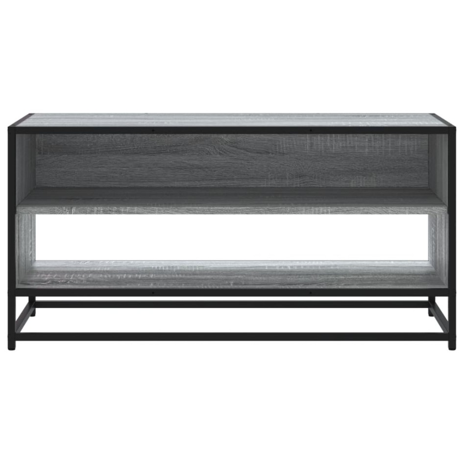 Mueble TV madera ingeniería y metal roble ahumado 91x40x46